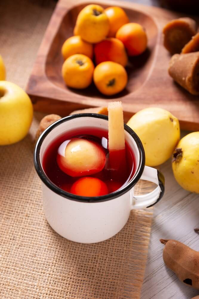 The Mexican fruit, Tejocote, is used to make Mexican Christmas punch.