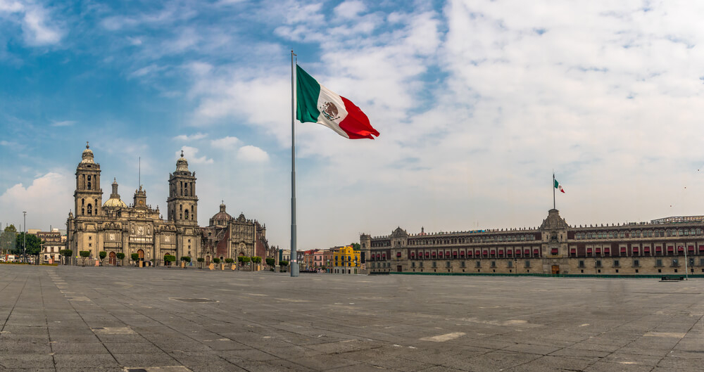El Zóclao, where el grito takes place every year in celebration of Mexican Independence Day.