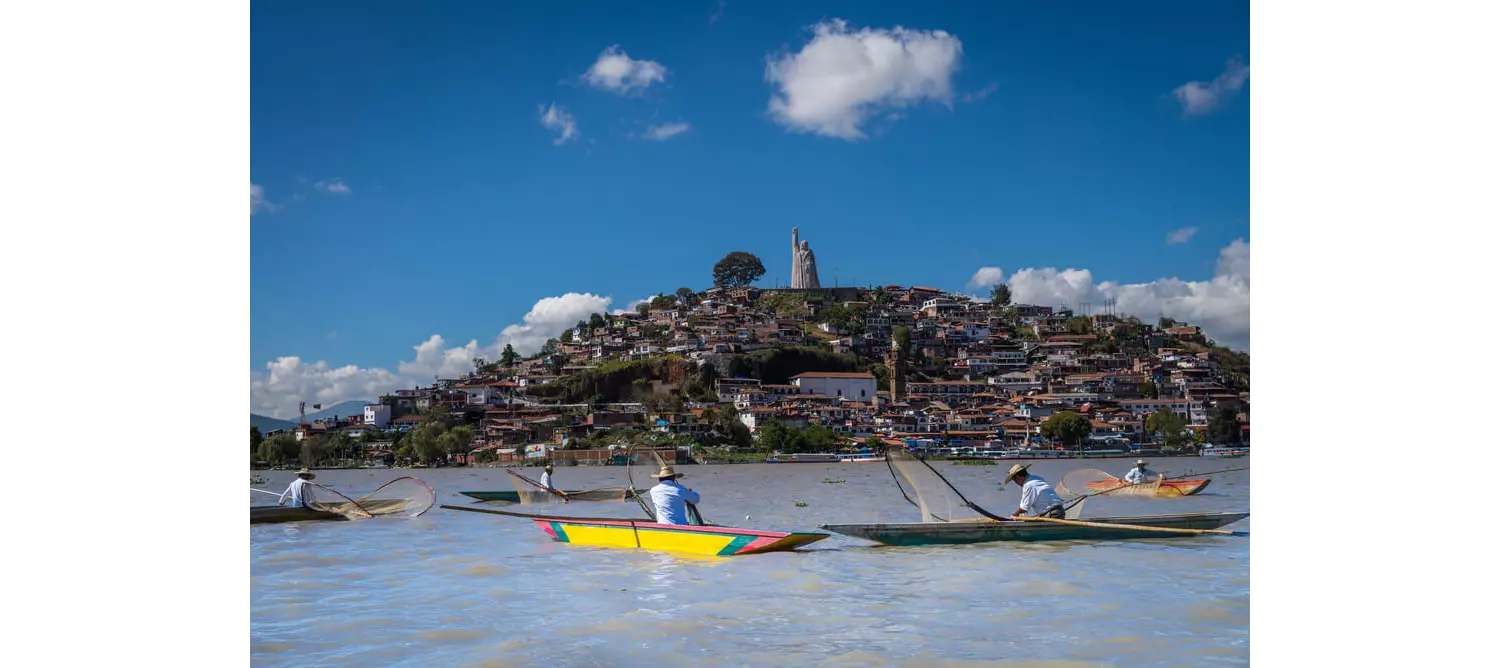 Fischer auf dem Lago Pátzcuaro in Mexiko.