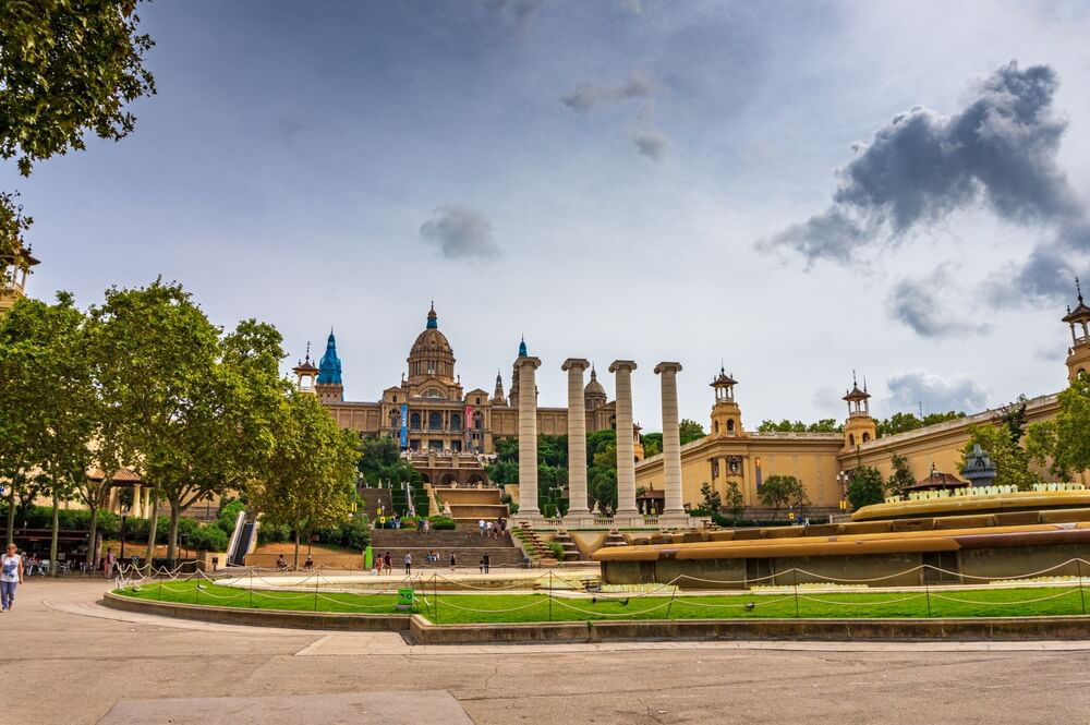 Museums in Barcelona: The National Art Museum of Catalunya surrounded by trees and a park