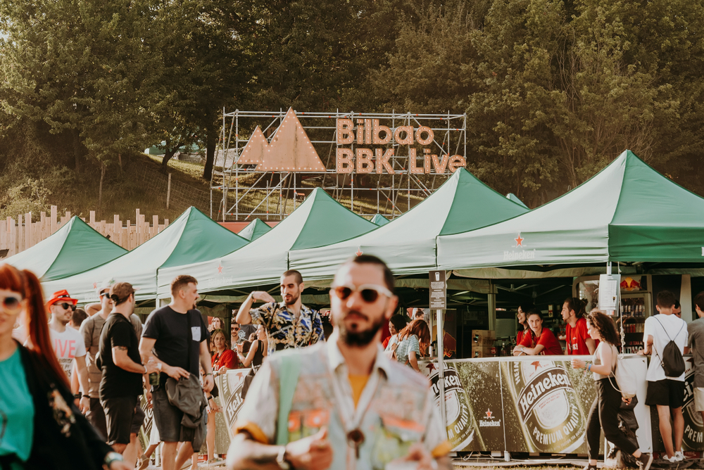 BBK Live Bilbao: A general view of the green setting and crowds of festival goers