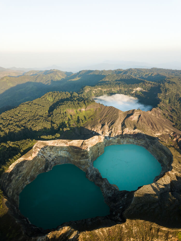 Mount Kelimutu: Various volcanoes with lakes in their craters