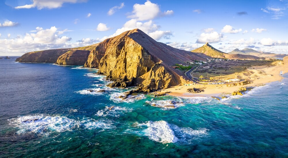 Porto Santo: An aerial view of the island of Porto Santo