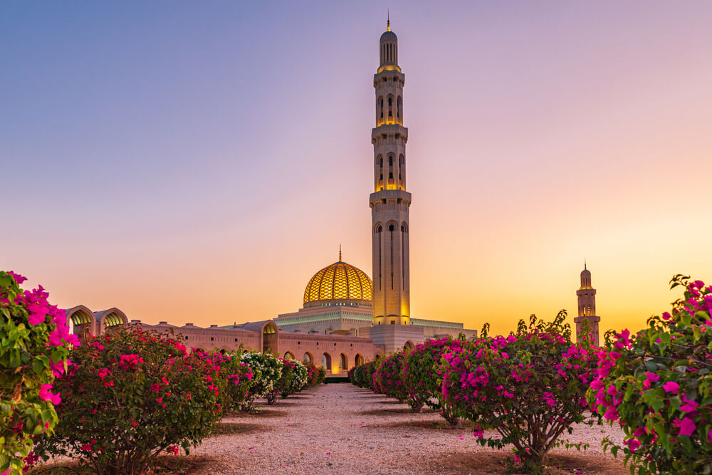 Reise in den Oman: die Große Sultan Qabus Moschee.