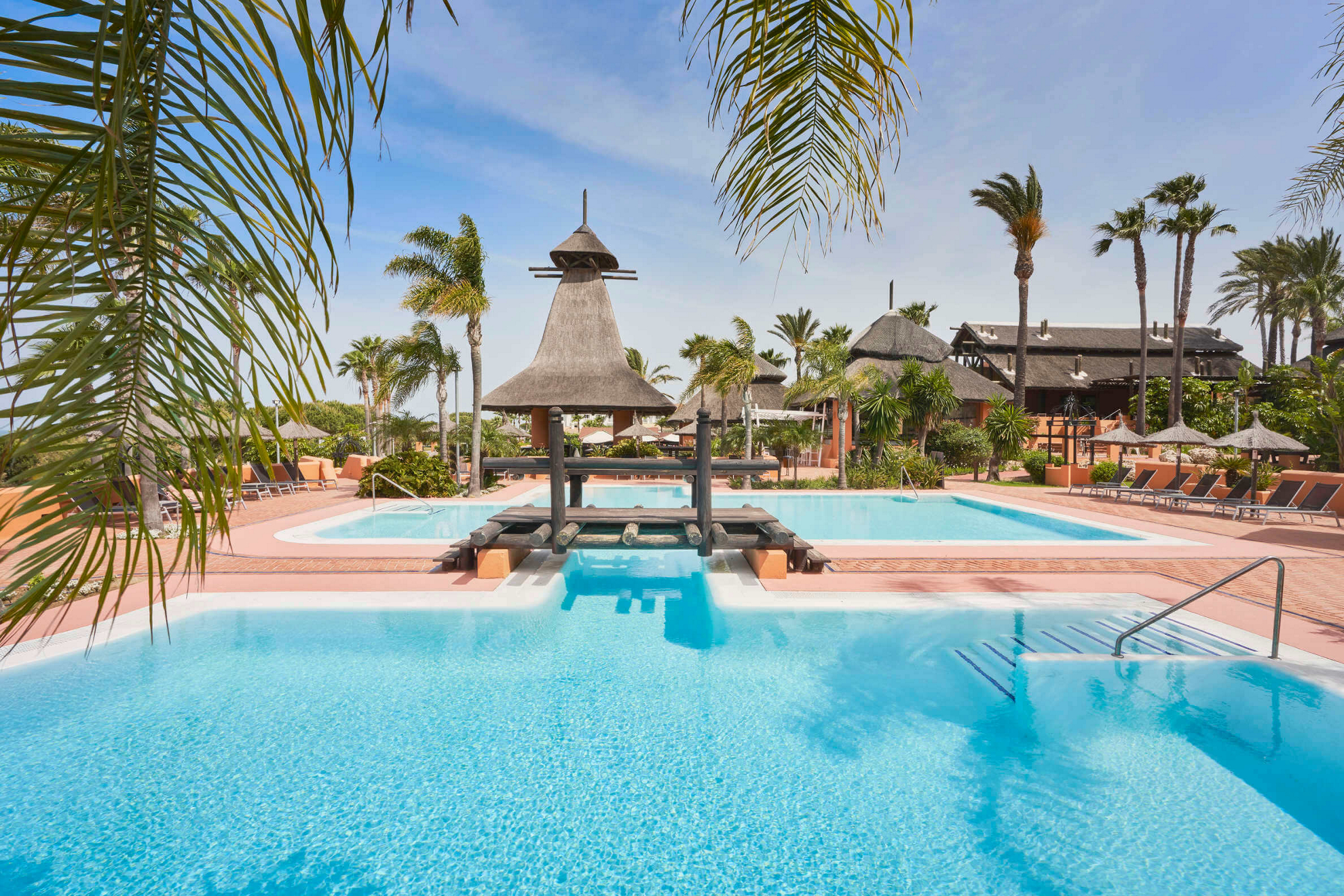 Relaxing holiday destinations. A view of the pool area at the Sancti Petri Royal Hideaway 