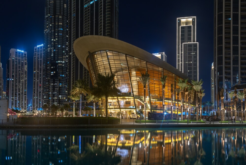 Dubai Opera at night, Dubai