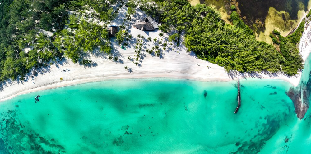 Cozumel beach excursions: An aerial view of Passion Island, Cozumel