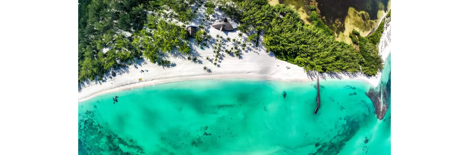 Cozumel beach excursions: An aerial view of Passion Island, Cozumel