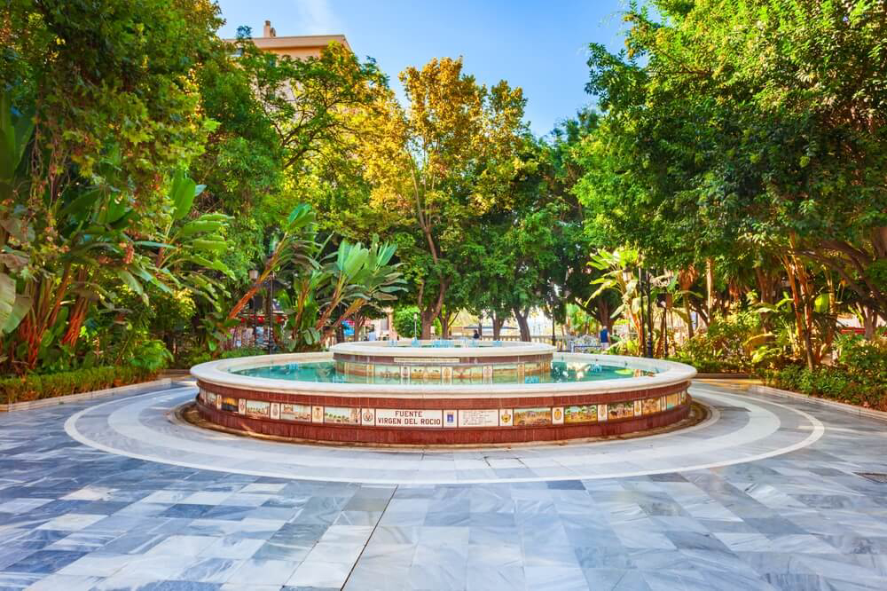 Sehenswürdigkeiten in Marbella: Brunnen im Parque de la Alameda.