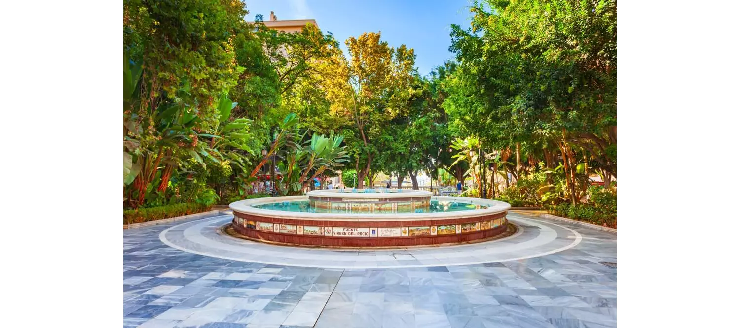 Sehenswürdigkeiten in Marbella: Brunnen im Parque de la Alameda.