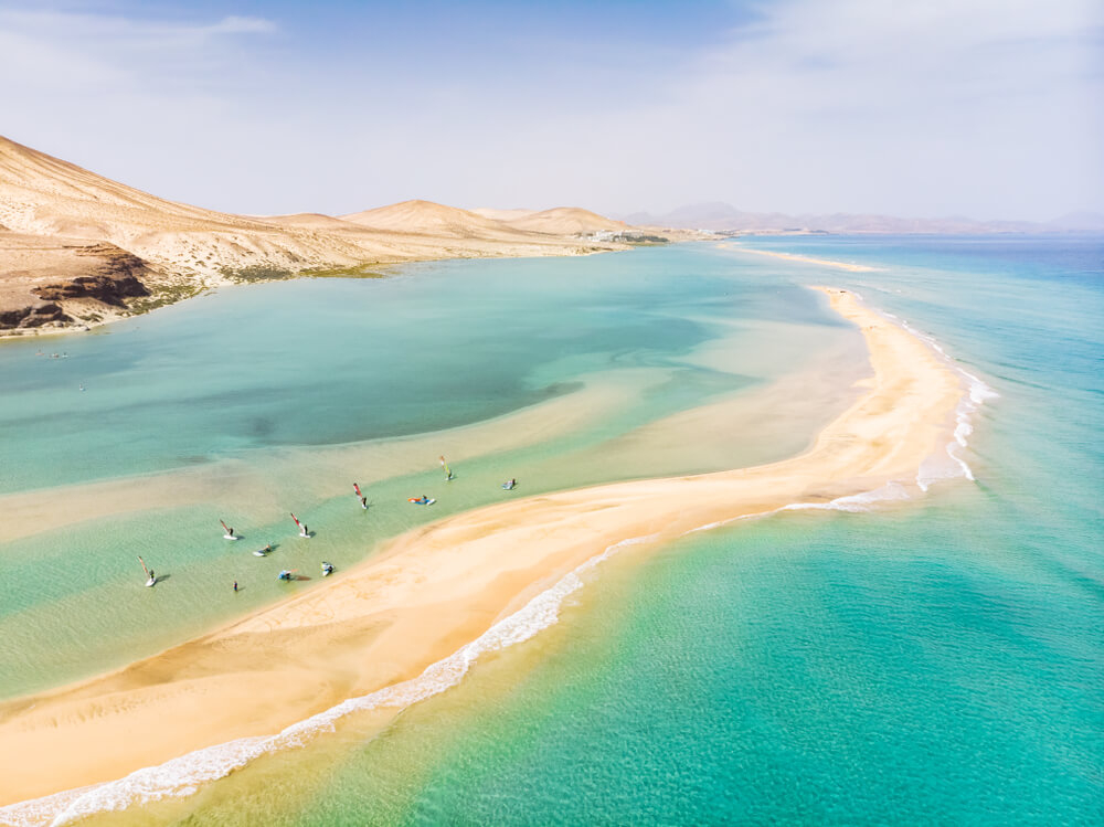Surfing in Costa Calma, Fuerteventura.