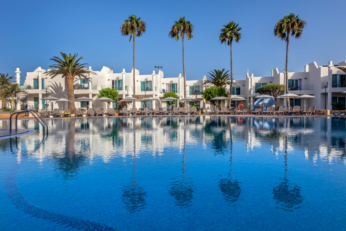This surf resort in Corralejo is a great spot to rest after a day on the water.