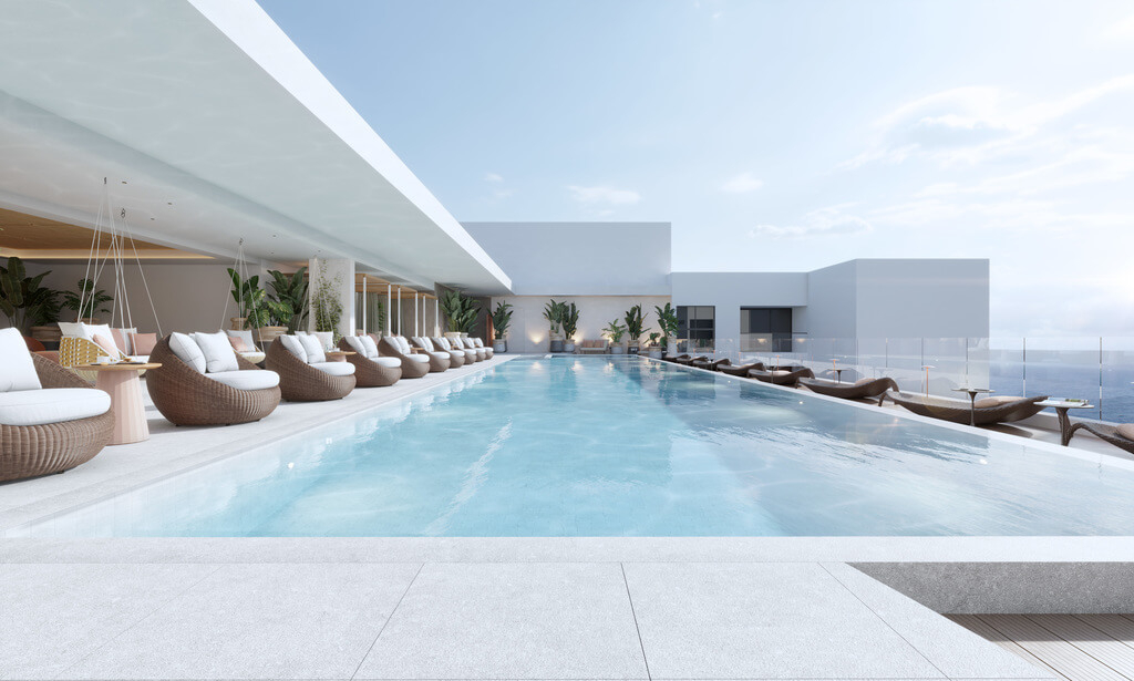 Barceló Nasandhura Male: A white terrace with a pool