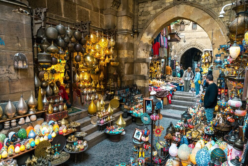 Khan El Khalili Bazaar: Inside the Khan El Khalili Bazaar with handicrafts for sale