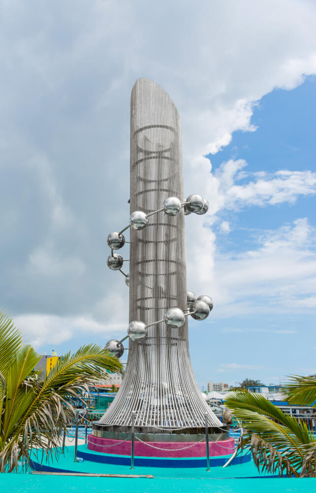 Tsunami Monument: A tall silver metal statue in the city centre