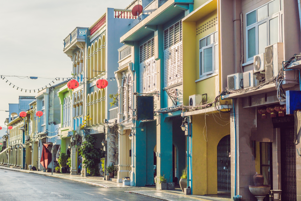Things to do in Phuket: Colourful buildings in the streets of Old Phuket Town