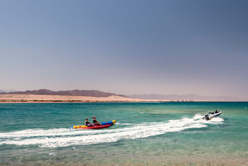 A Barceló Tiran Sharm zodiac taking divers to sea