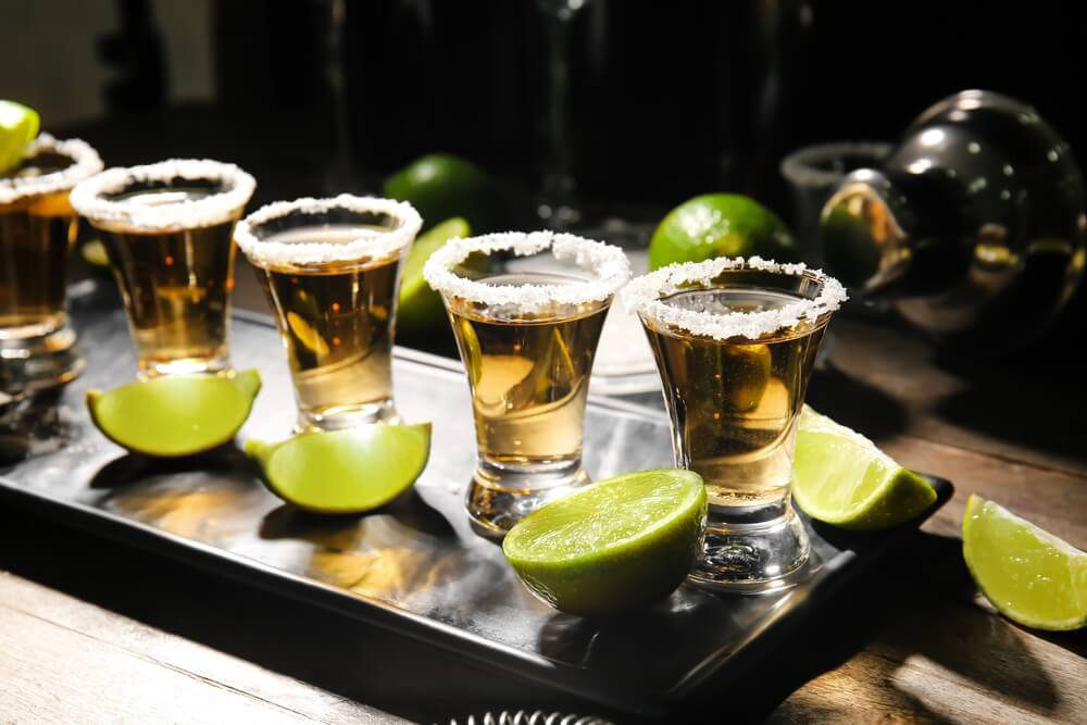 Travel Trends: A narrow tray of tequila shots for a tasting