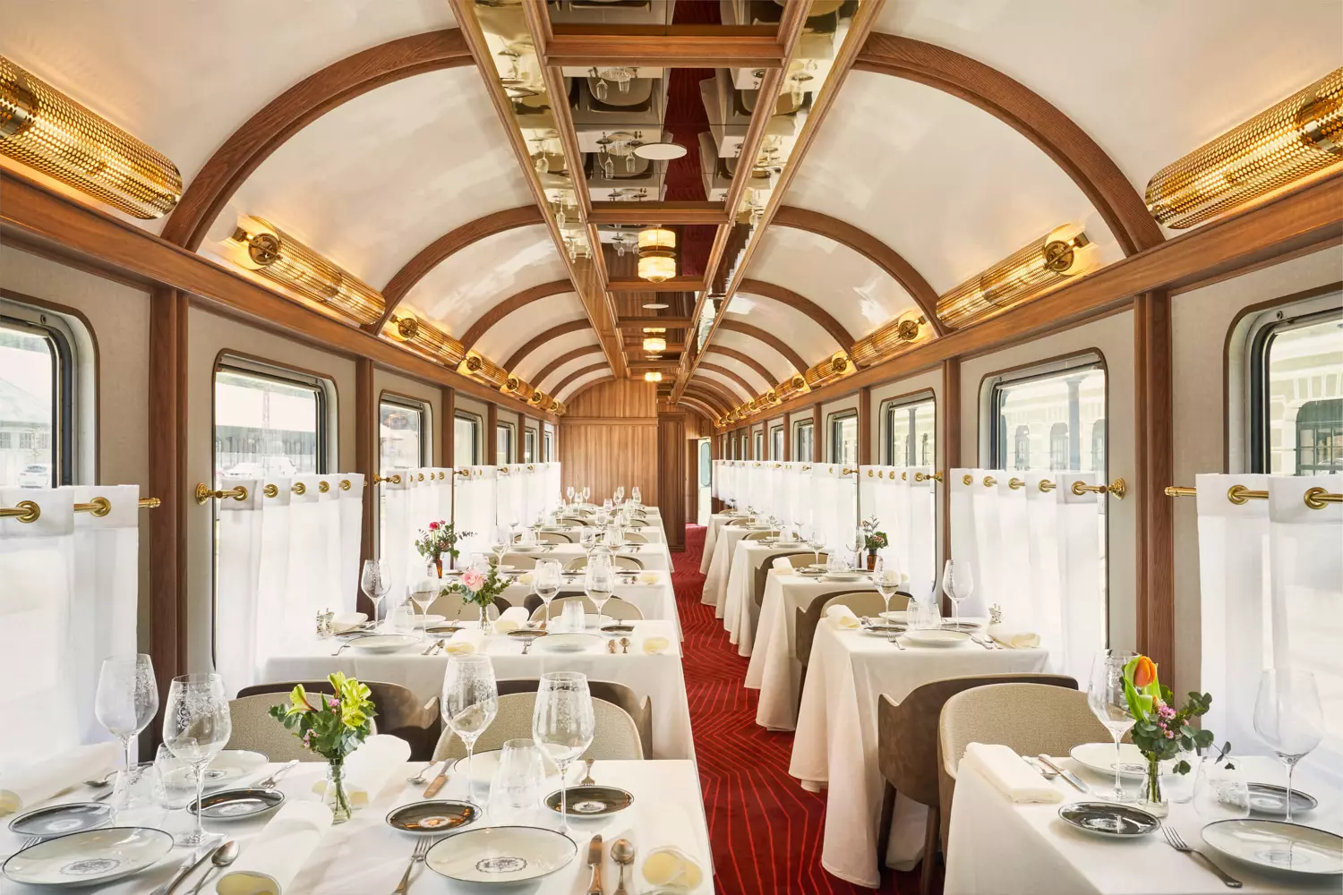 The train wagon at Canfranc Estación, a Royal Hideaway Hotel