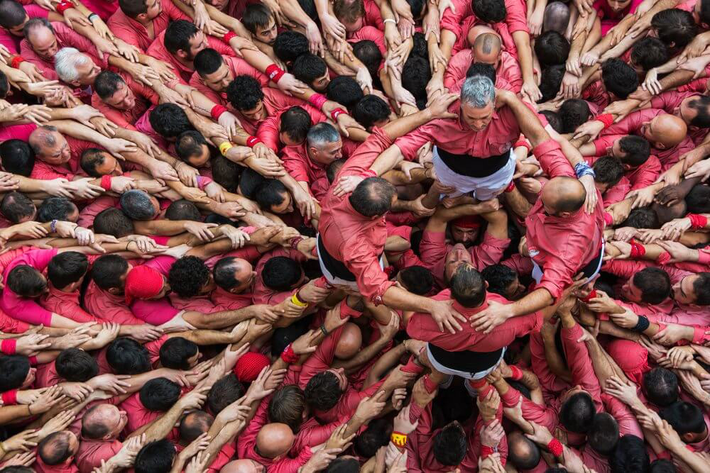 Unique experiences in Spain: A close-up bird’s eye view of the human towers in Catalonia