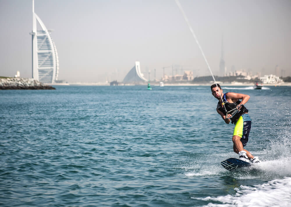 Wakeboarding: A man wakeboarding in Dubai