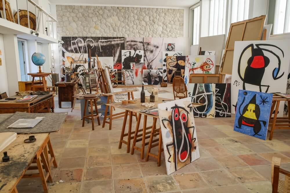 Juan Miró: Inside the artist Juan Miró’s studio with paintings and art everywhere
