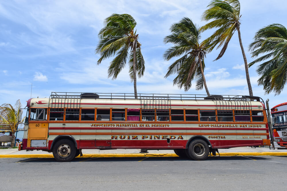 One of the typical things to do in Nicaragua is riding a chicken bus