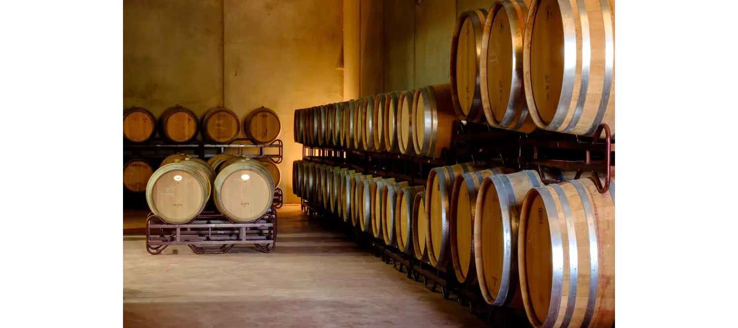 Barrels: Wine barrels in a winery