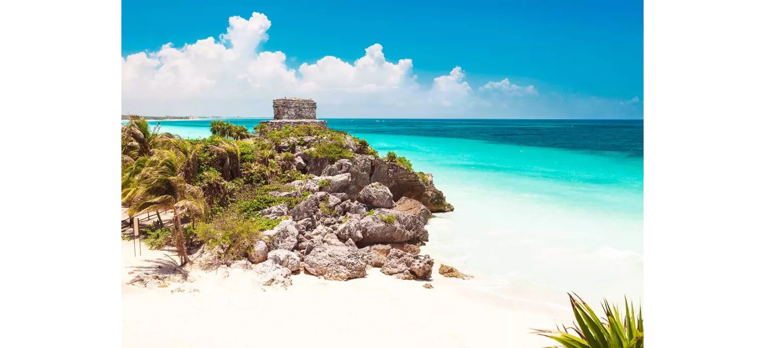 Winter in der Sonne: Maya-Tempel in Tulum an der Riviera Maya