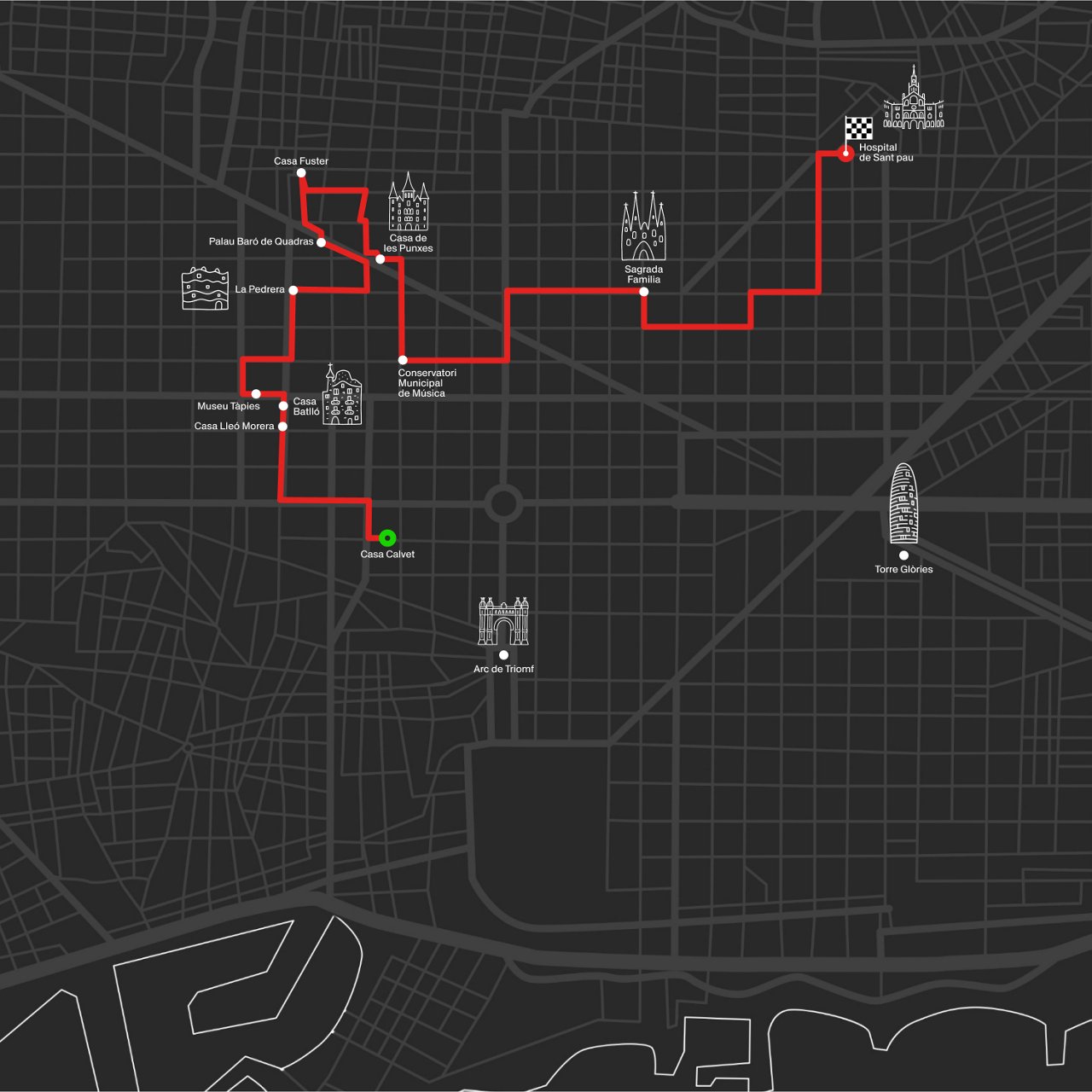 Mapa del circuit modernista