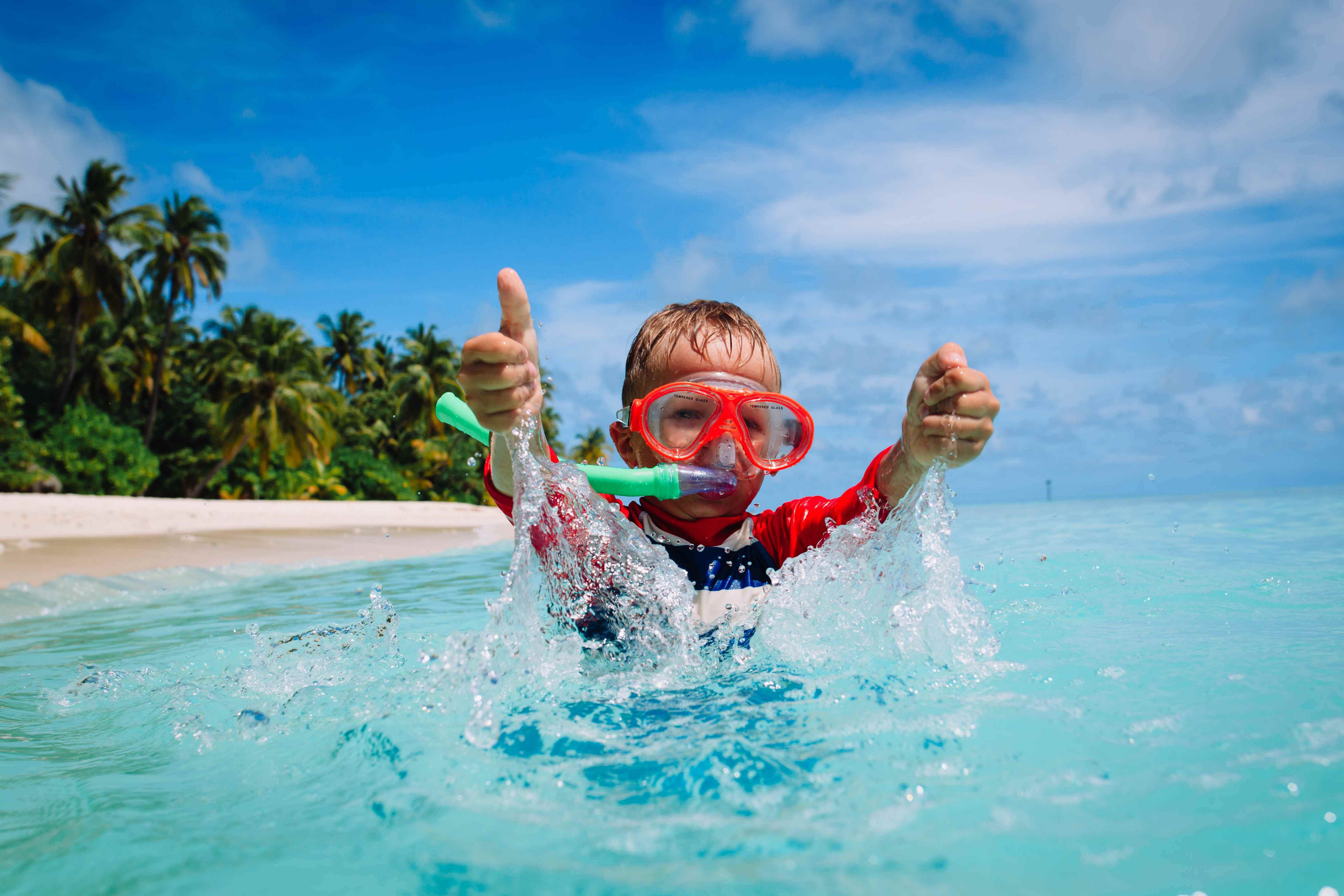 With its warm and shallow water, Aruba is the perfect place for children to get comfortable in the ocean.