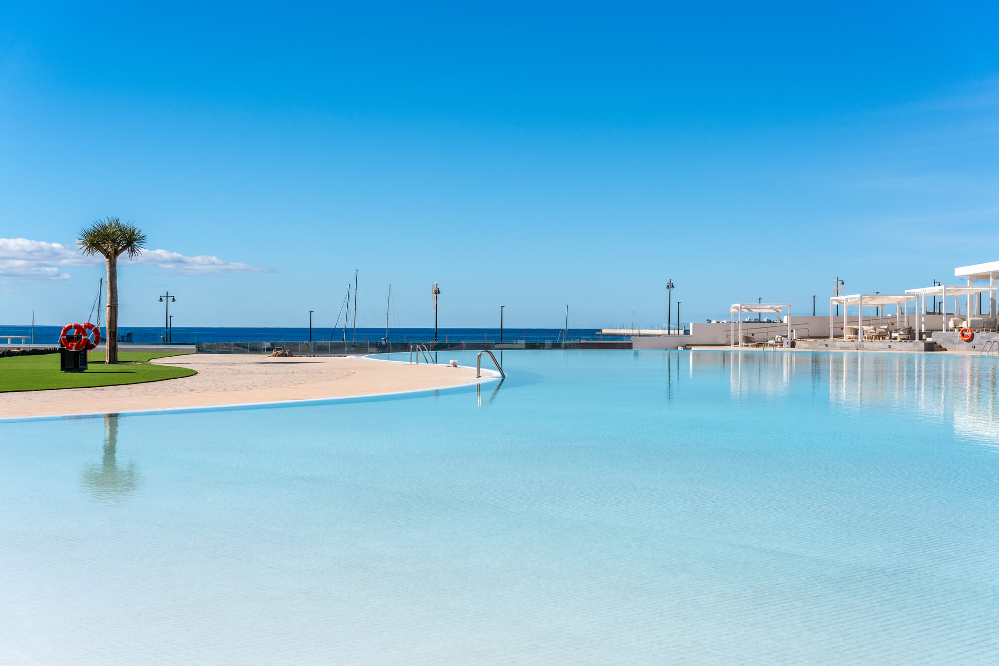 Lanzarote in February: A view of the pool area of the Barceló Playa Blanca hotel