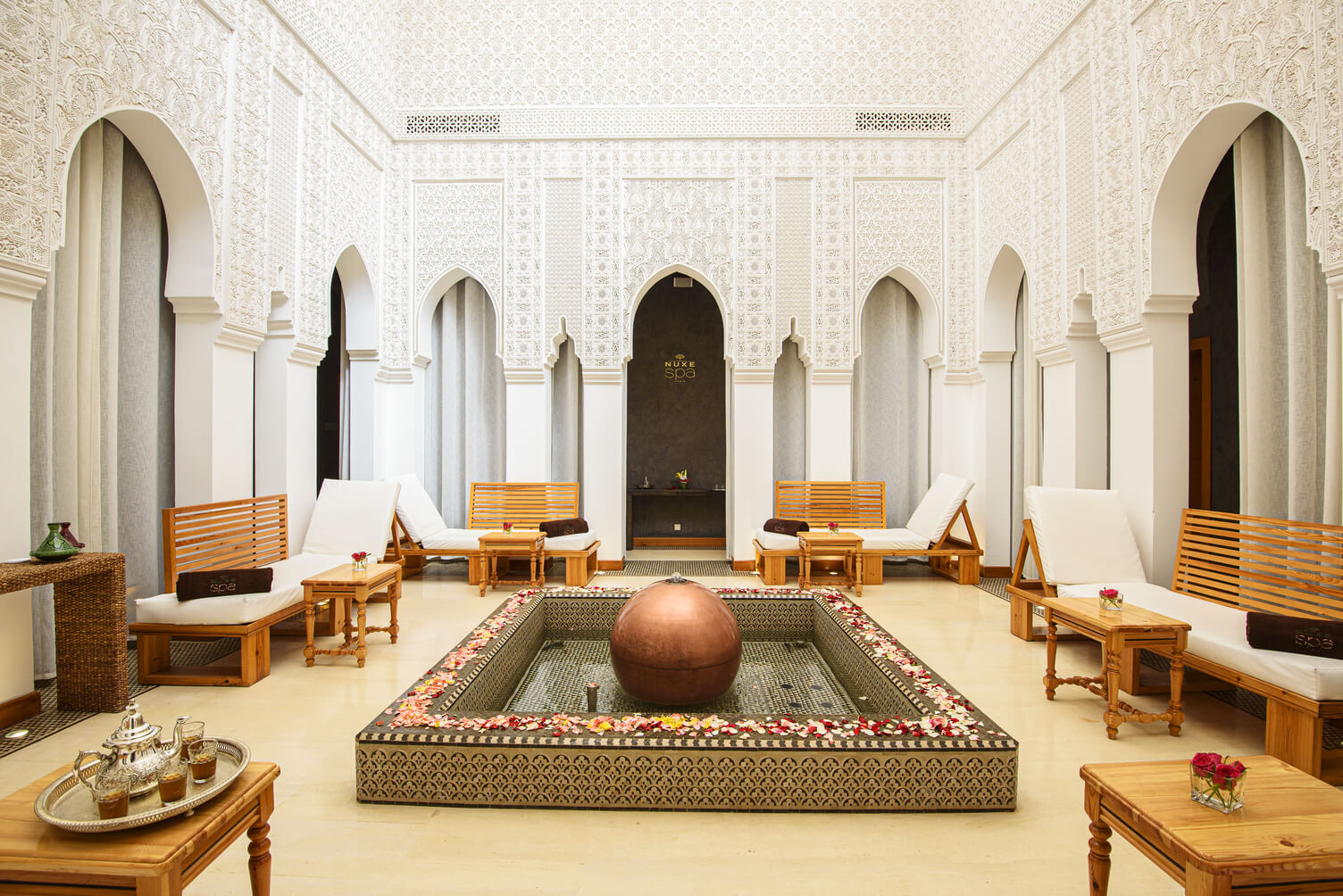 Mosiac patio of the spa at the newly refurbished Barceló Tangier