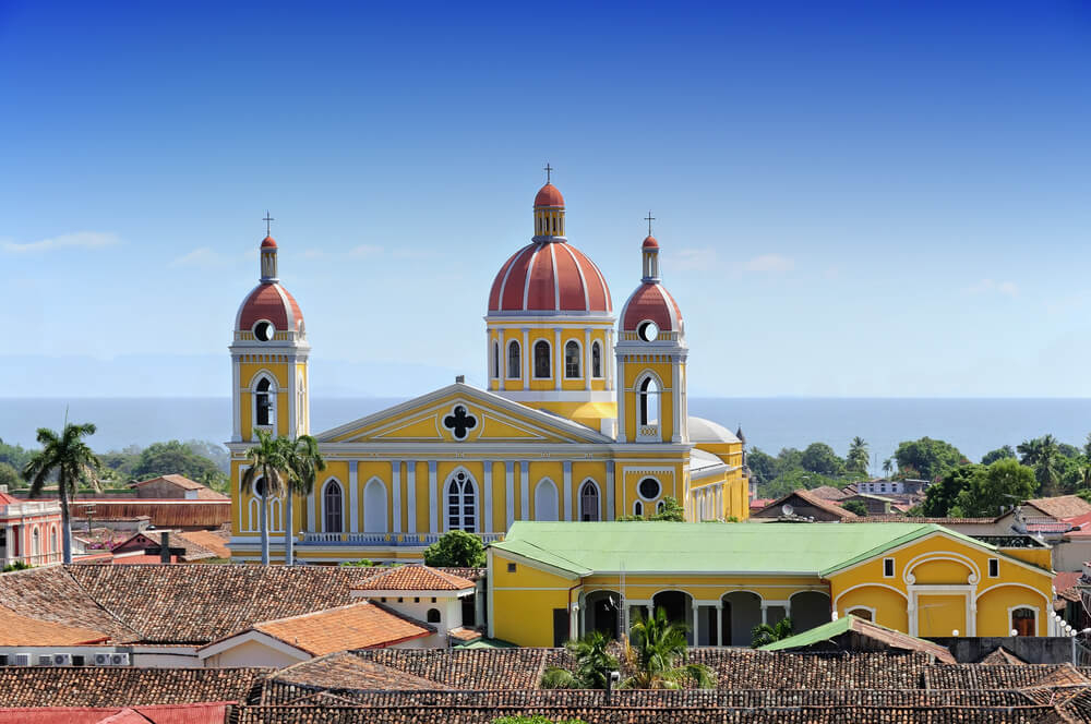 After a long day of exploring Nicaragua’s ecotourism, visit the Cathedral of Granada, Nicaragua.