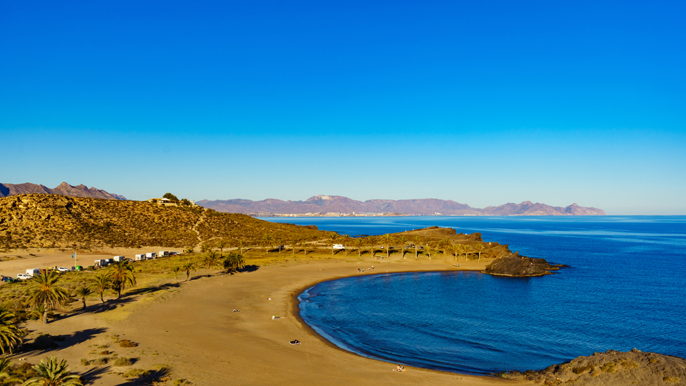 Percheles Beach, Murcia region Spain. Mazarron Bay