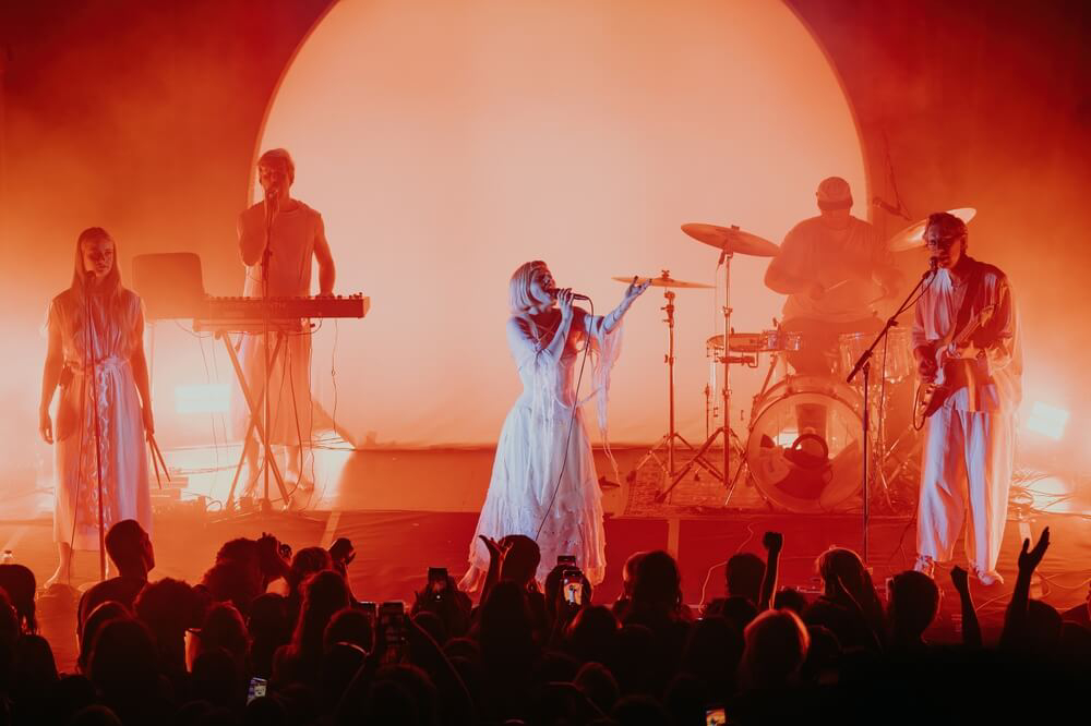 Mad Cool Madrid: Aurora, a musician singing on stage at Mad Cool Festival, Madrid