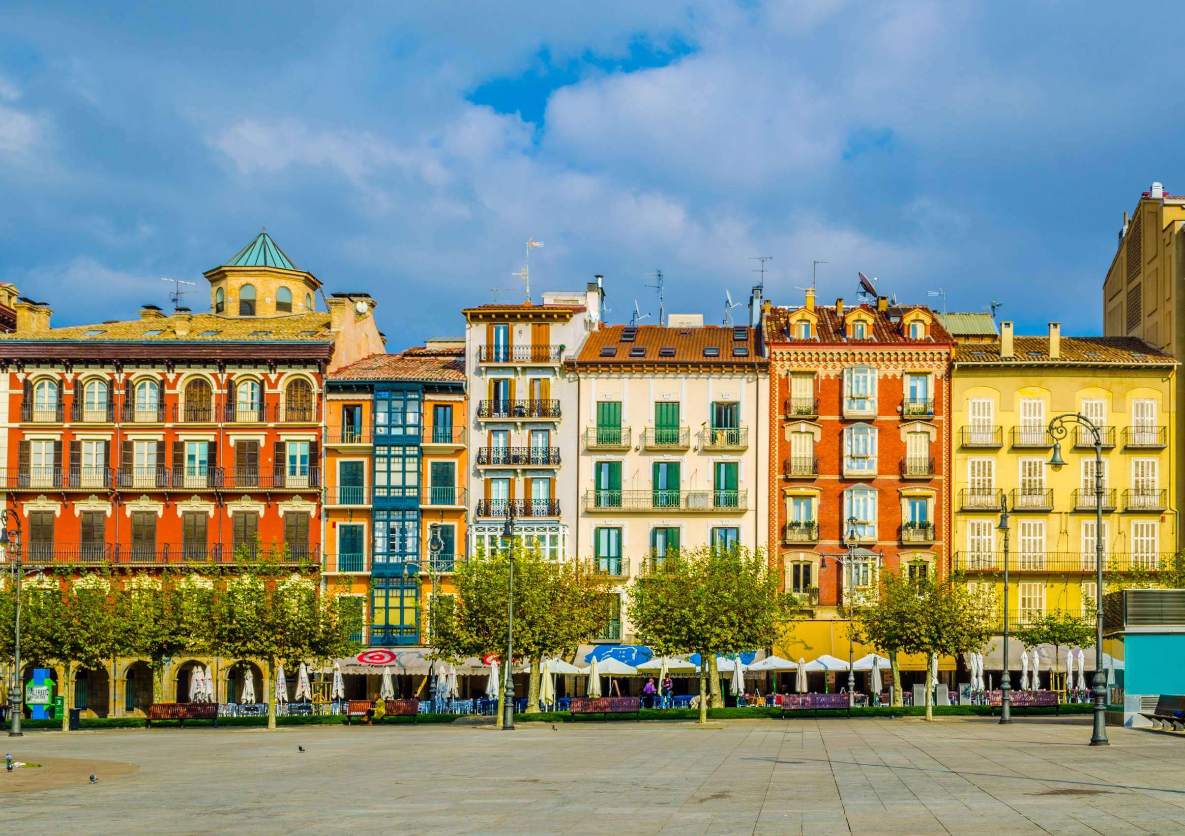 A view of the the typical architecture in Pamplona