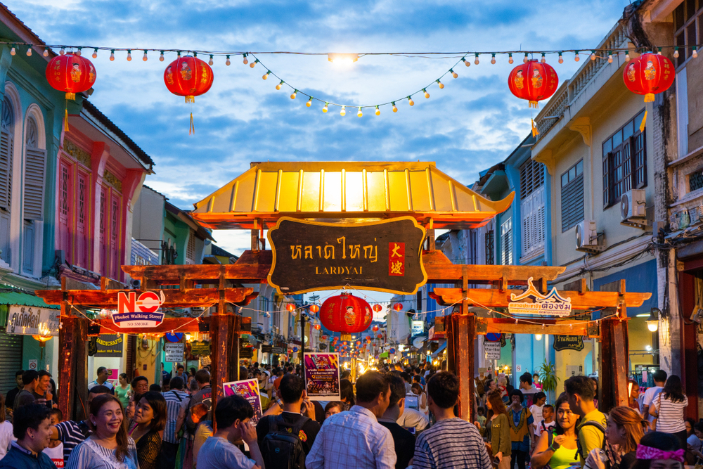 Der Markt Lard Yai in Phuket Stadt