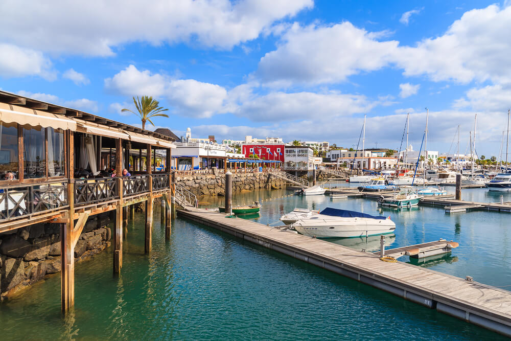 Marina Rubicón: A harbour with boats and a marina in Lanzarote