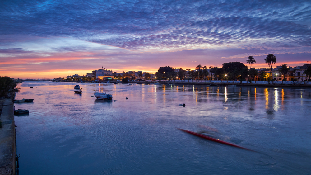 Puerto de Santa María: Views across the Guadalete River at sunset