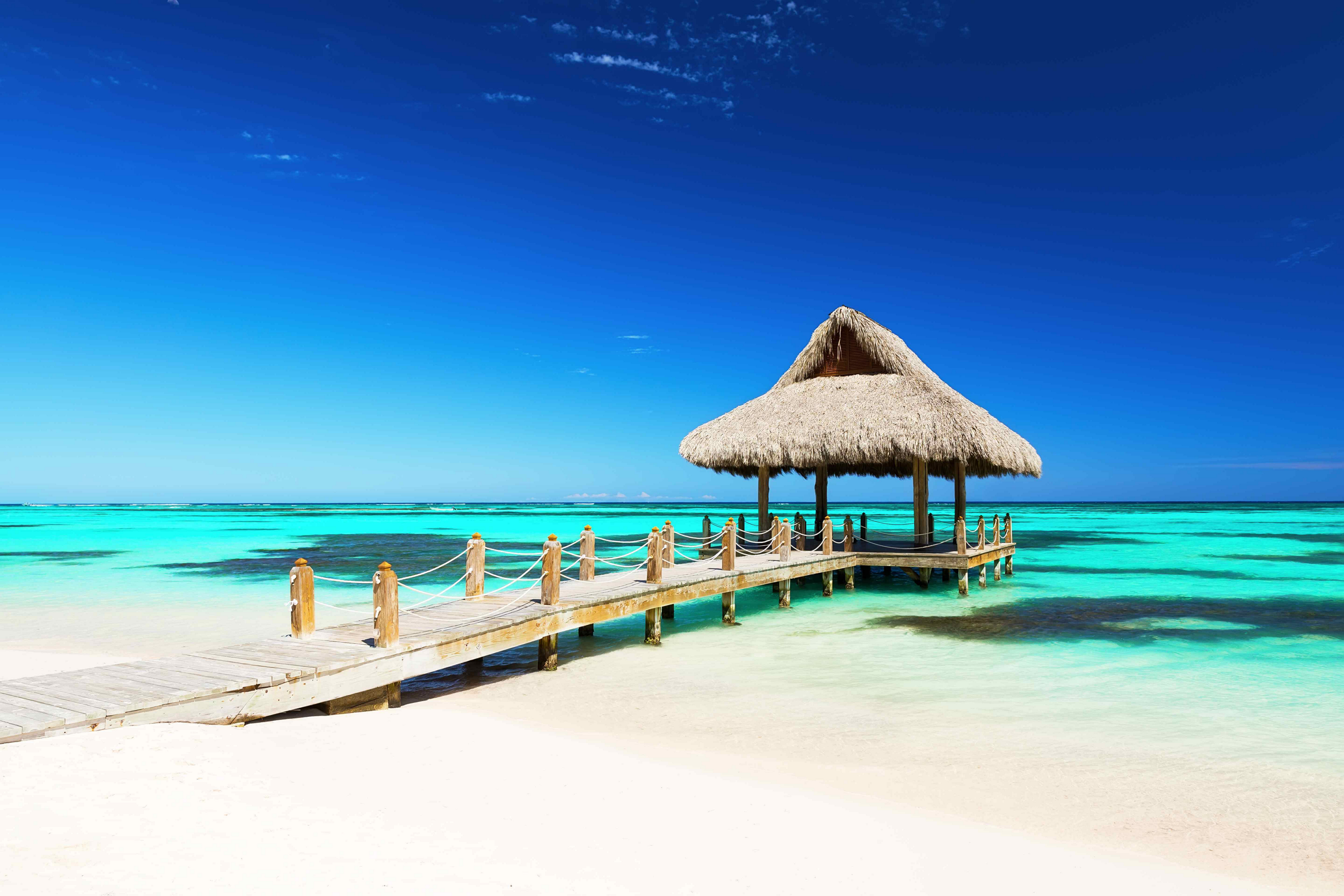 Walking onto this dock leading into clear waters is one of the best Punta Cana activities.