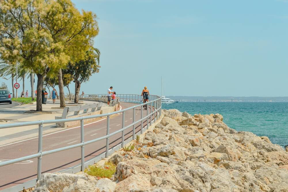 Radtour Playa de Palma-Palma: Ausschnitt des Radwegs.