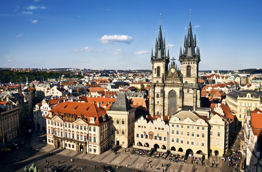 Sehenswürdigkeiten in Prag: Altstädter Ring aus der Vogelperspektive.