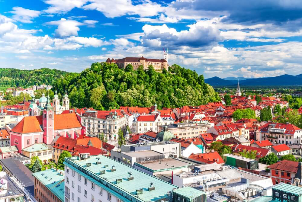 Städtetrips Europa: Ljubljana aus der Vogelperspektive.