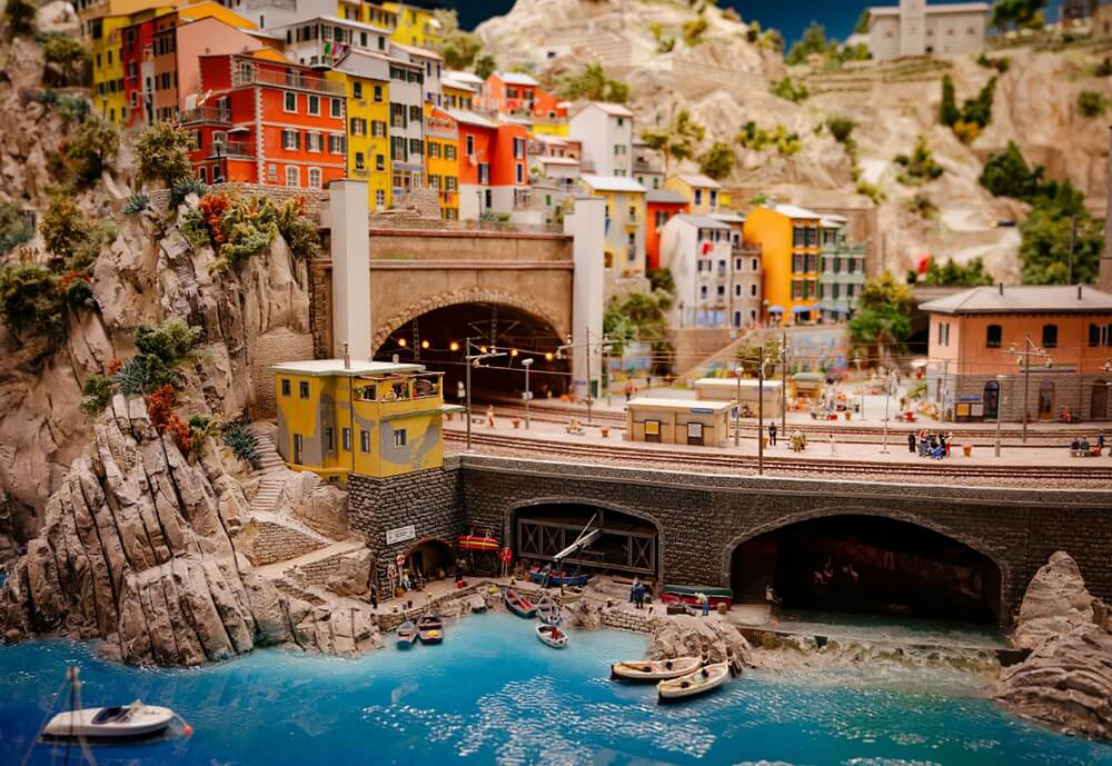 Miniatur Wunderland: The port of a model toy village in Hamburg