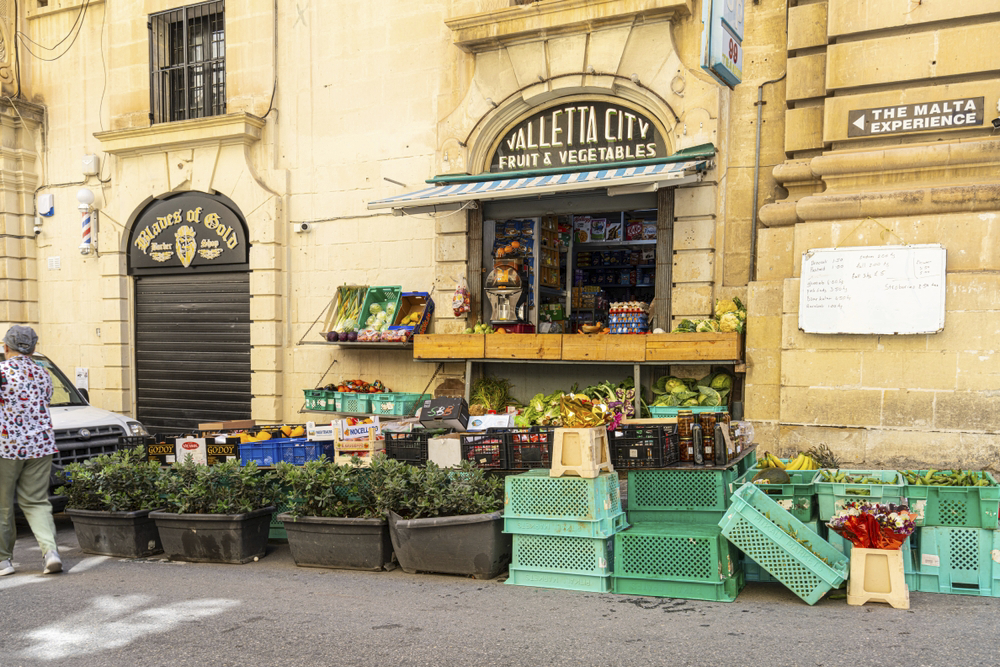 The Valletta Food Market: A fruit and vegetable stall at the city food market