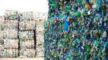 Bales of plastic waste