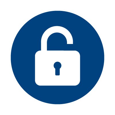 blue and white lock icon