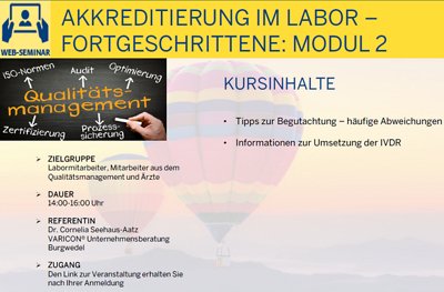 Akkreditierung im Labor – Fortgeschrittene: Modul 2 