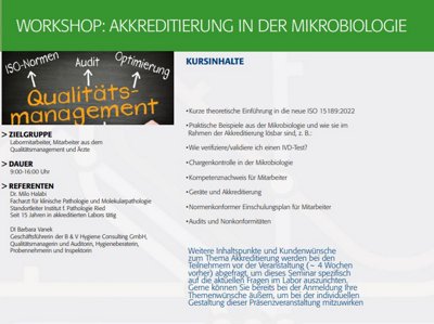 Workshop: Akkreditierung in der Mikrobiologie 